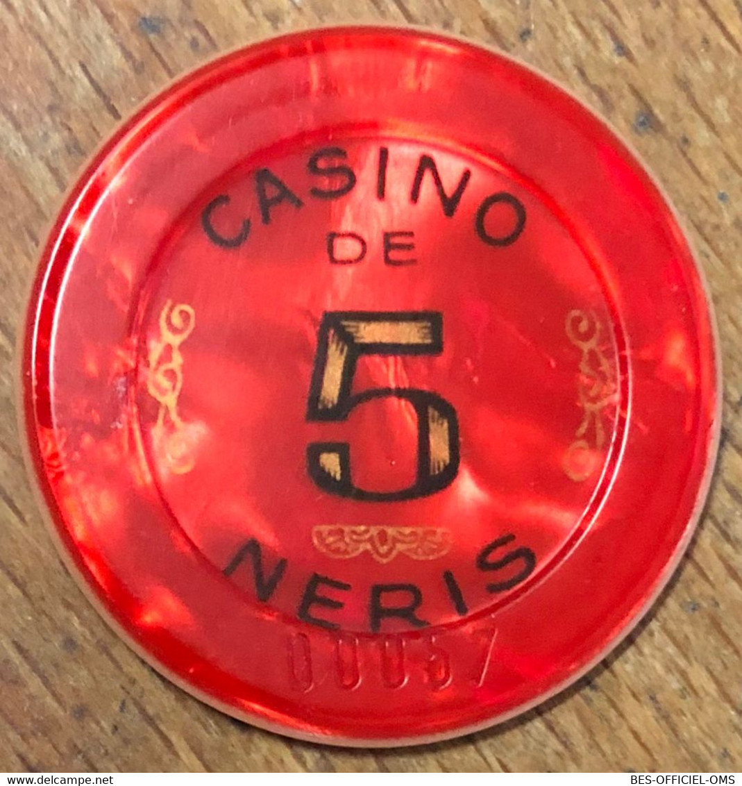 03 NÉRIS-LES-BAINS CASINO JETON DE 5 FRANCS N° 00057 CHIP COINS TOKENS GAMING - Casino