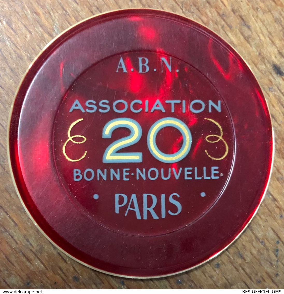 75 PARIS ASSOCIATION BONNE NOUVELLE JETON DE CASINO DE 20 FRANCS N° 00497 CHIP TOKENS COINS GAMING - Casino