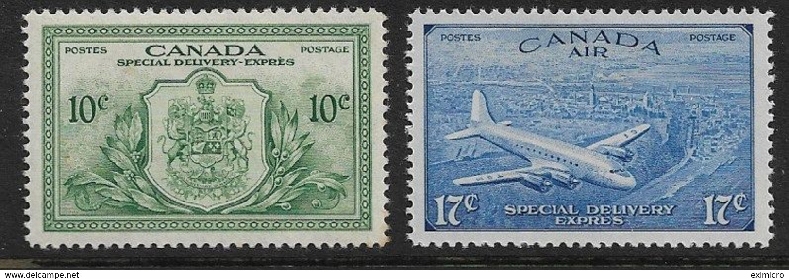 CANADA 1946 10c And 17c SPECIAL DELIVERY SG S15, S17 MOUNTED MINT Cat £25 - Special Delivery