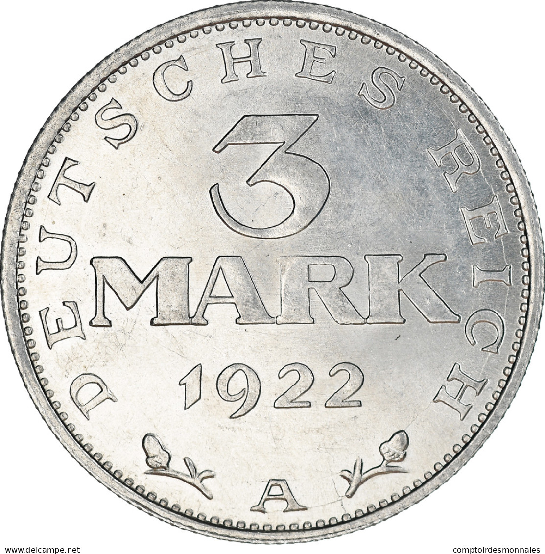 Monnaie, Allemagne, République De Weimar, 3 Mark, 1922, Berlin, SUP, Aluminium - 3 Marcos & 3 Reichsmark