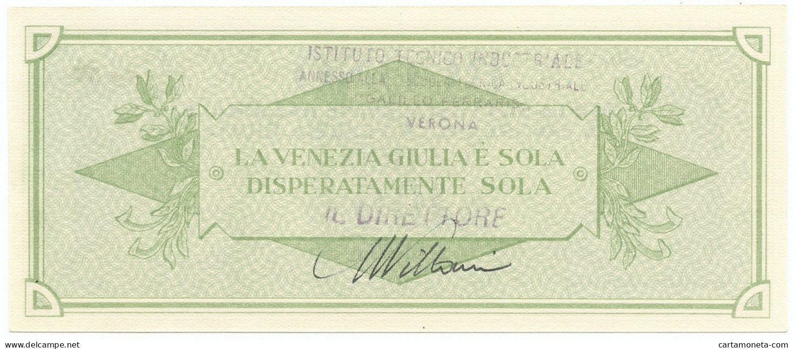 100 LIRE BUONO SOTTOSCRIZIONE NAZIONALE A FAVORE VENEZIA GIULIA 04/11/1945 SUP - Andere & Zonder Classificatie