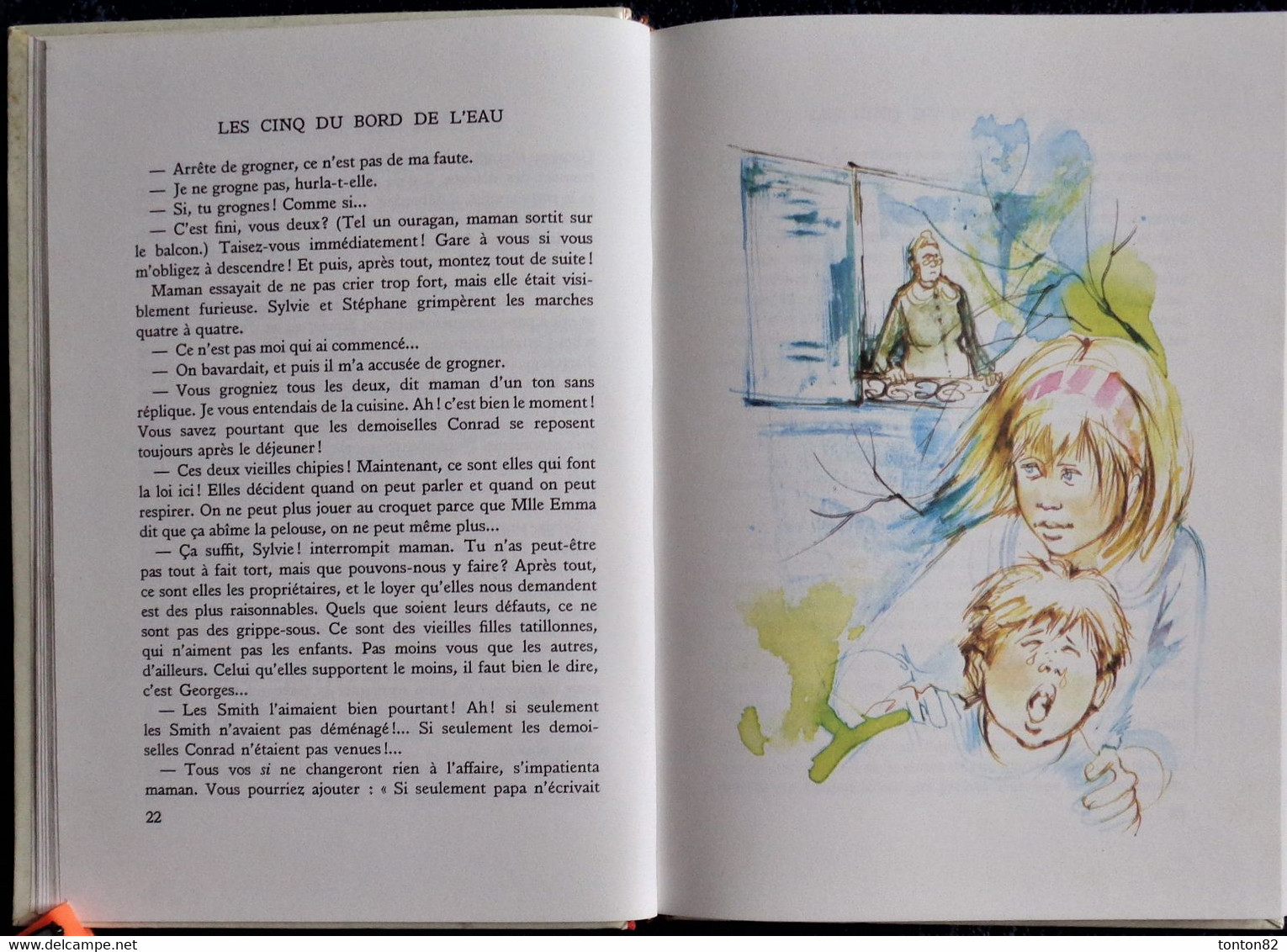 Jane Flory - Les Cinq Du Bord De L'eau - Bibliothèque Rouge Et Or Souveraine - N° 2772 - (1973 ) . - Bibliothèque Rouge Et Or