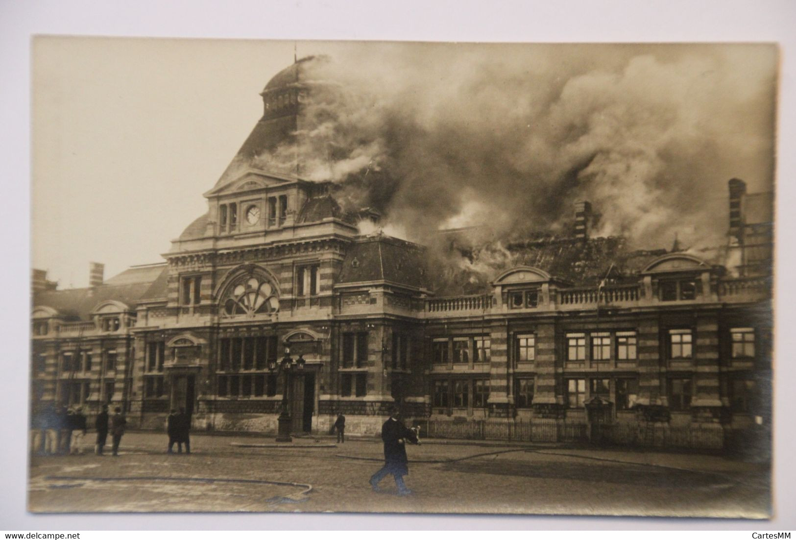 Tournai - Gare En Feu 1912 - Firemen