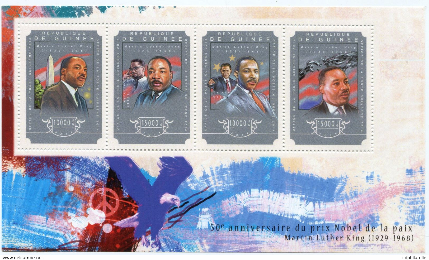 GUINEE N°7522 / 25 ** CINQUANTENAIRE DE L'OBTENTION DU PRIX NOBEL DE LA PAIX PAR MARTIN LUTHER KING (1929-1968) - Martin Luther King