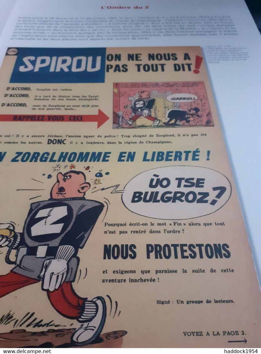 L'ombre Du Z Spirou  FRANQUIN JIDEHEM Et GREG Marsu Productions 2012 - Erstausgaben