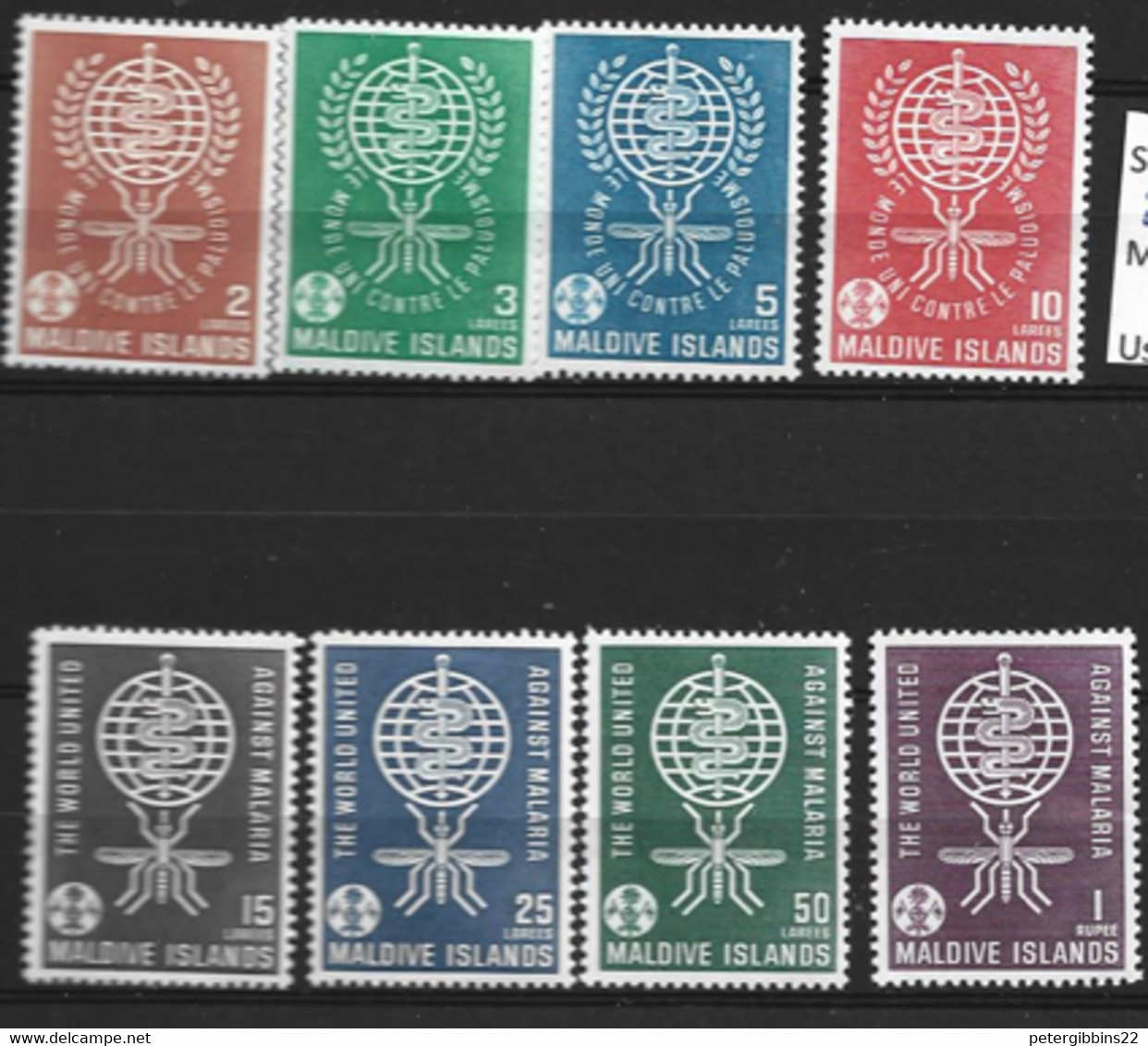 Maldives   1962   SG 88-95  Malaria     Unmounted Mint - Malediven (...-1965)
