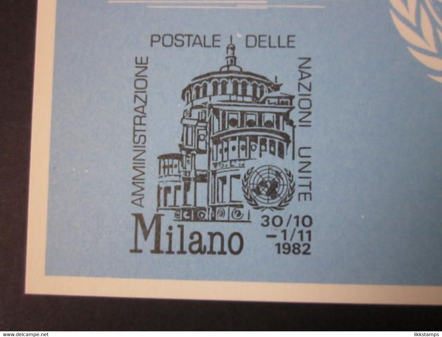 A RARE 1982 MILAN EXHIBITION SOUVENIR CARD WITH FIRST DAY OF EVENT CANCELLATION. ( 02273 ) - Briefe U. Dokumente