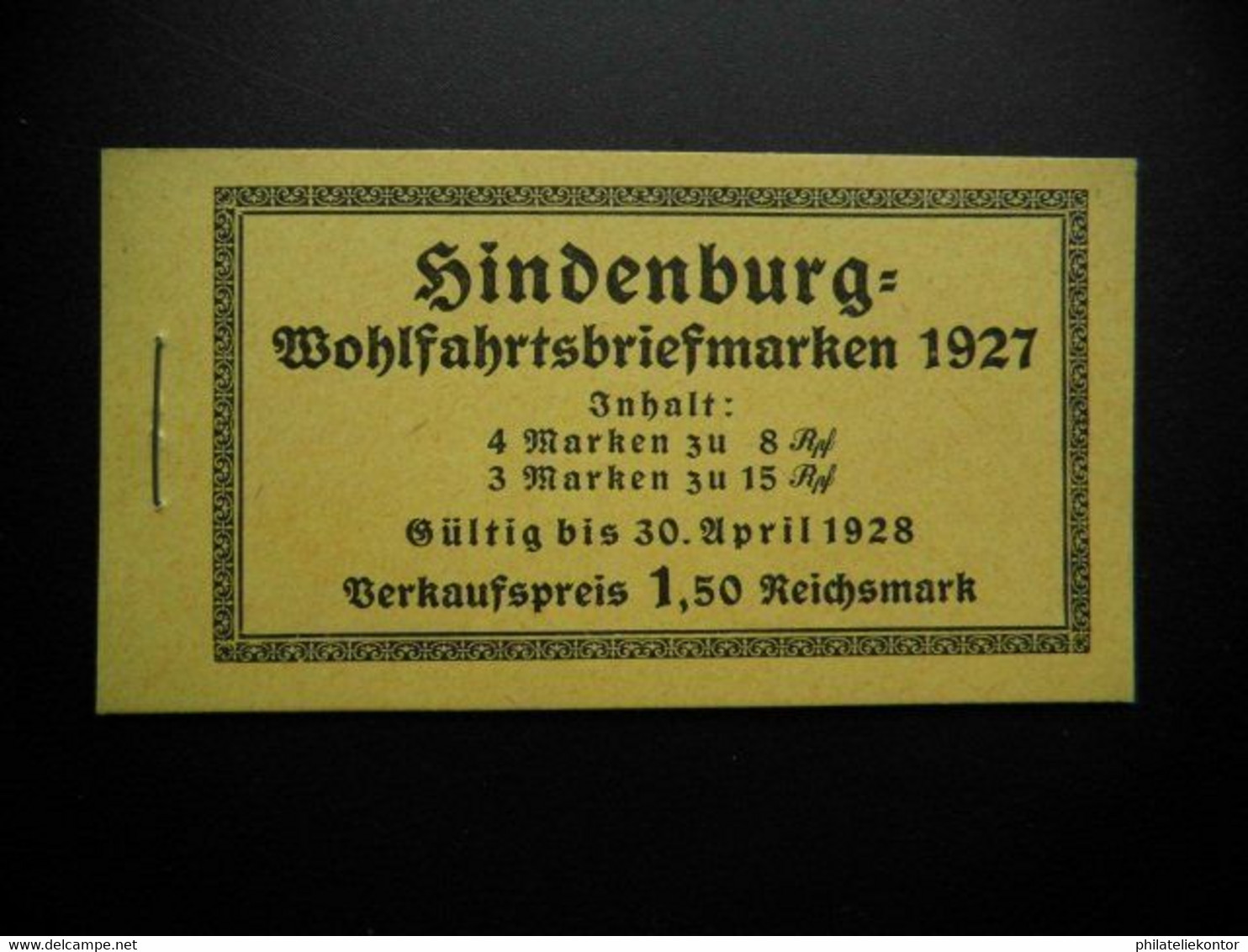 Deutsches Reich 1927 Markenheft Nr. 24Z ** Katalogwert: 600.00 € - Markenheftchen