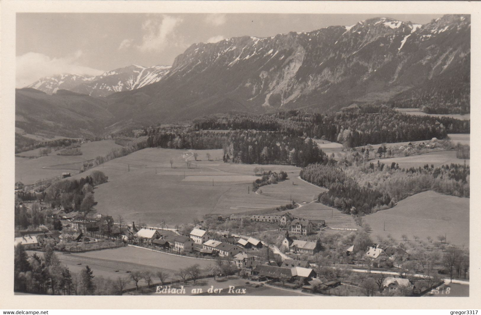 A1849) EDLACH An Der RAX - Häuser Straße Wiesen Felder ALT ! 1942 - Raxgebiet