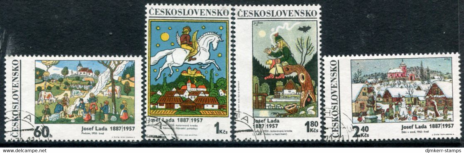 CZECHOSLOVAKIA 1970 Jozef Lada Paintings Used Michel 1935-38 - Oblitérés