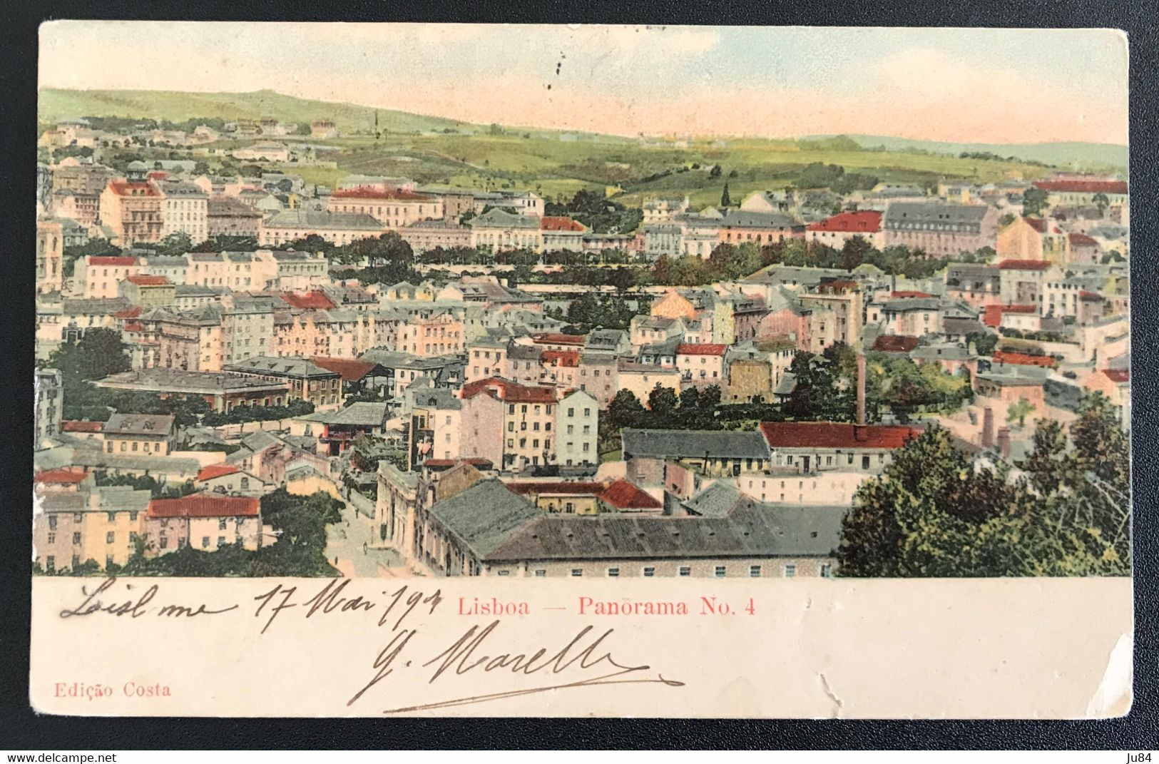 Portugal - Lisbonne (Lisboa) - Carte Postale Pour Paris - Cachet "Paris Etranger" - Vue Panorama N°4 - 18 Mai 1904 - Gebraucht