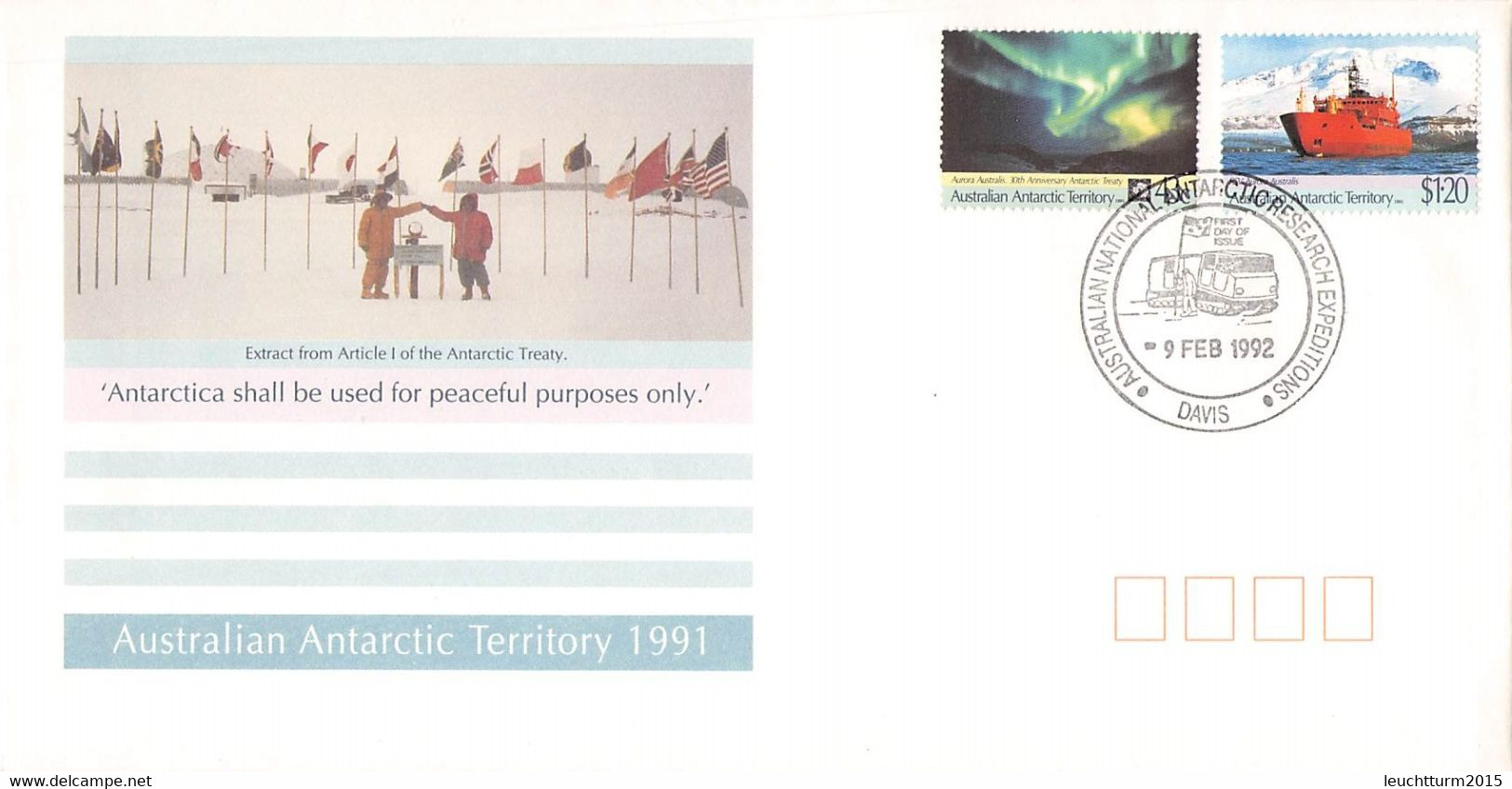 AUSTRALIAN ANTARCTIC TERR. - 4 COVERS ANTARCTIC RESEARCH EXPEDITION 1991/92 / YZ 118 - Cartas & Documentos