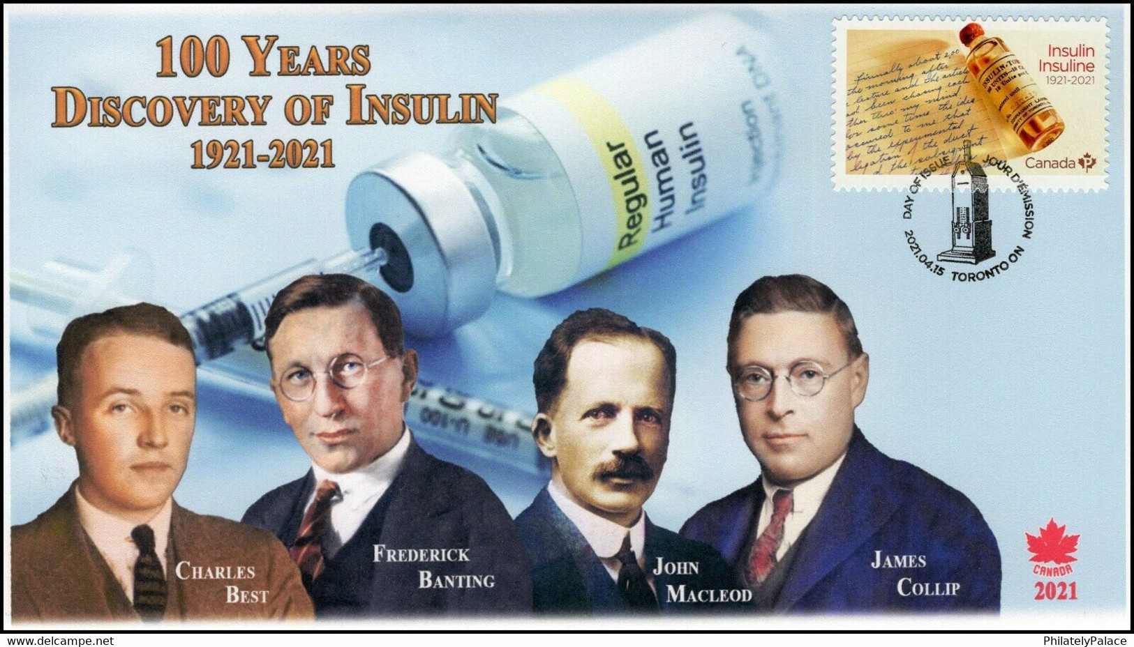 2021 NEW *** Canada Discovery Of Insulin, First Day Of Issue, Pictorial Postmark,  Vaccine, Covid-19 (**) - Briefe U. Dokumente