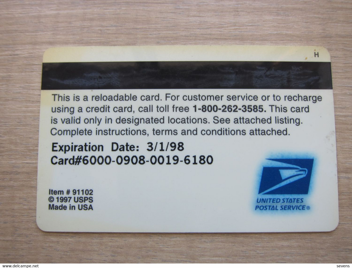 US Postal Service Liberty Cash Magnetic Card - [3] Magnetic Cards