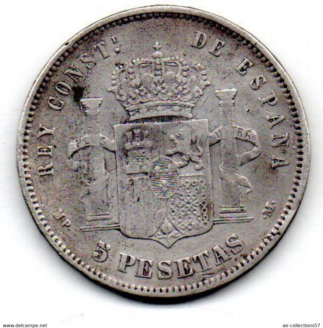 5 Pesetas 1889 -  état  TB+ - First Minting