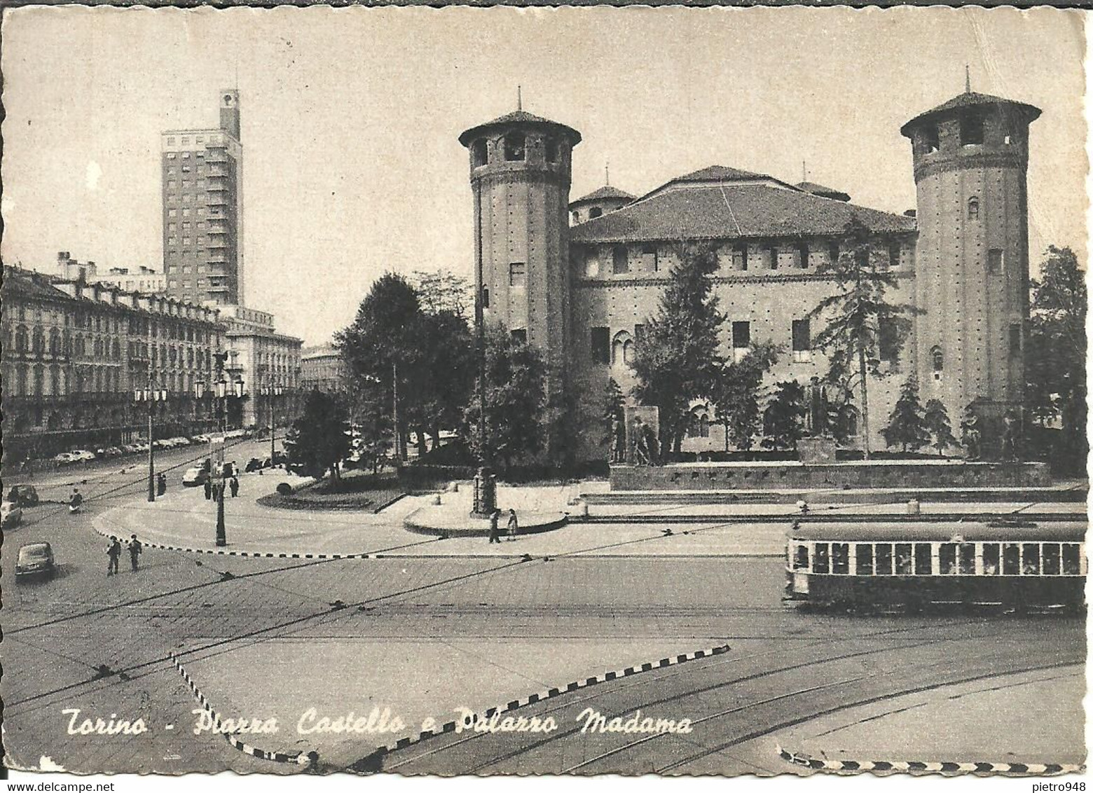 Torino (Piemonte) Piazza Castello E Palazzo Madama, Tram D'Epoca, Castle Square And Madama Palace, Old Tramway - Palazzo Madama