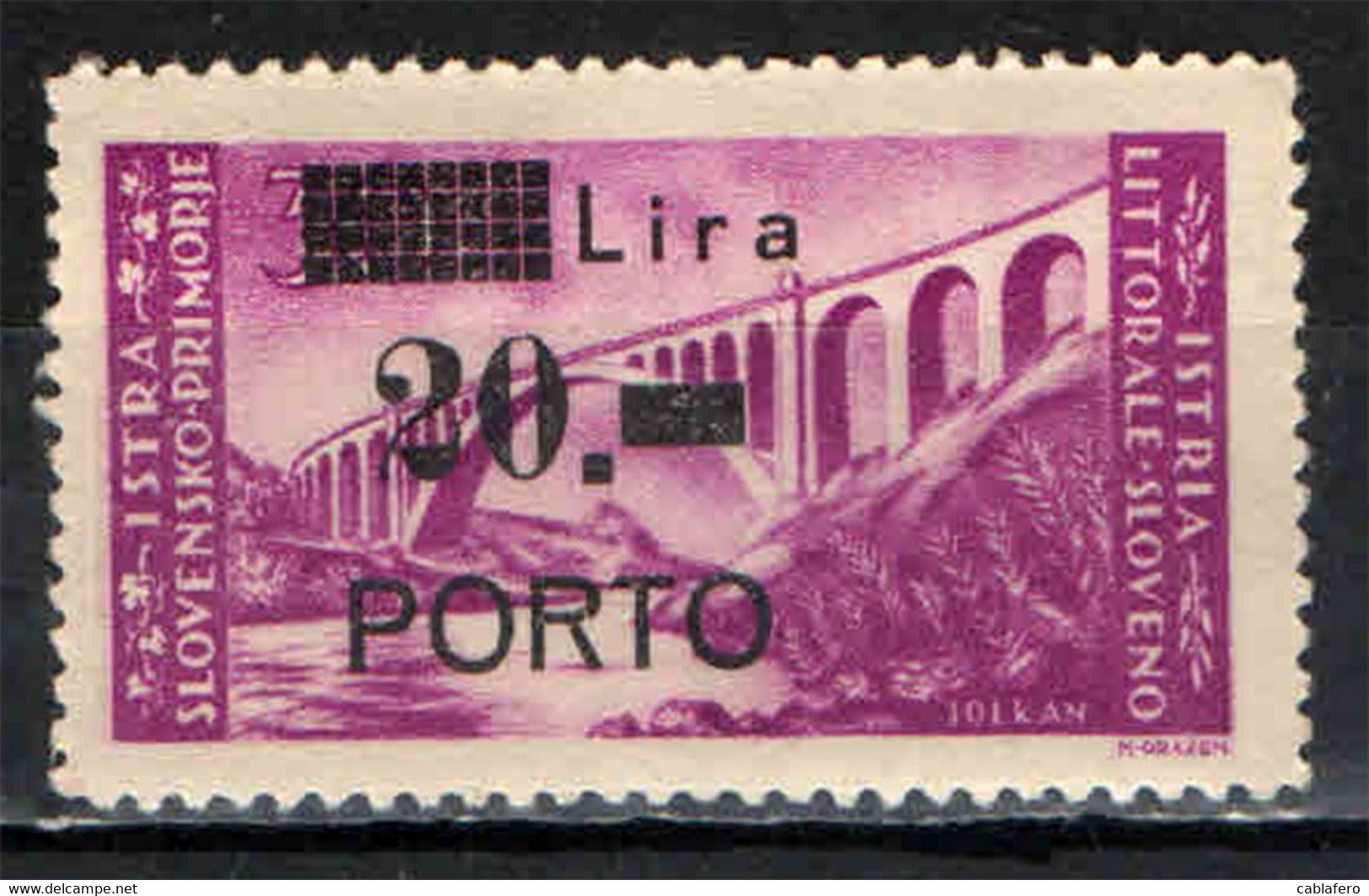 ITALIA - OCCUPAZIONE LITORALE SLOVENO - 1946 - PONTE DI SALCANO CON SOVRASTAMPA - 20 SU 20 - MNH - Joegoslavische Bez.: Slovenische Kusten