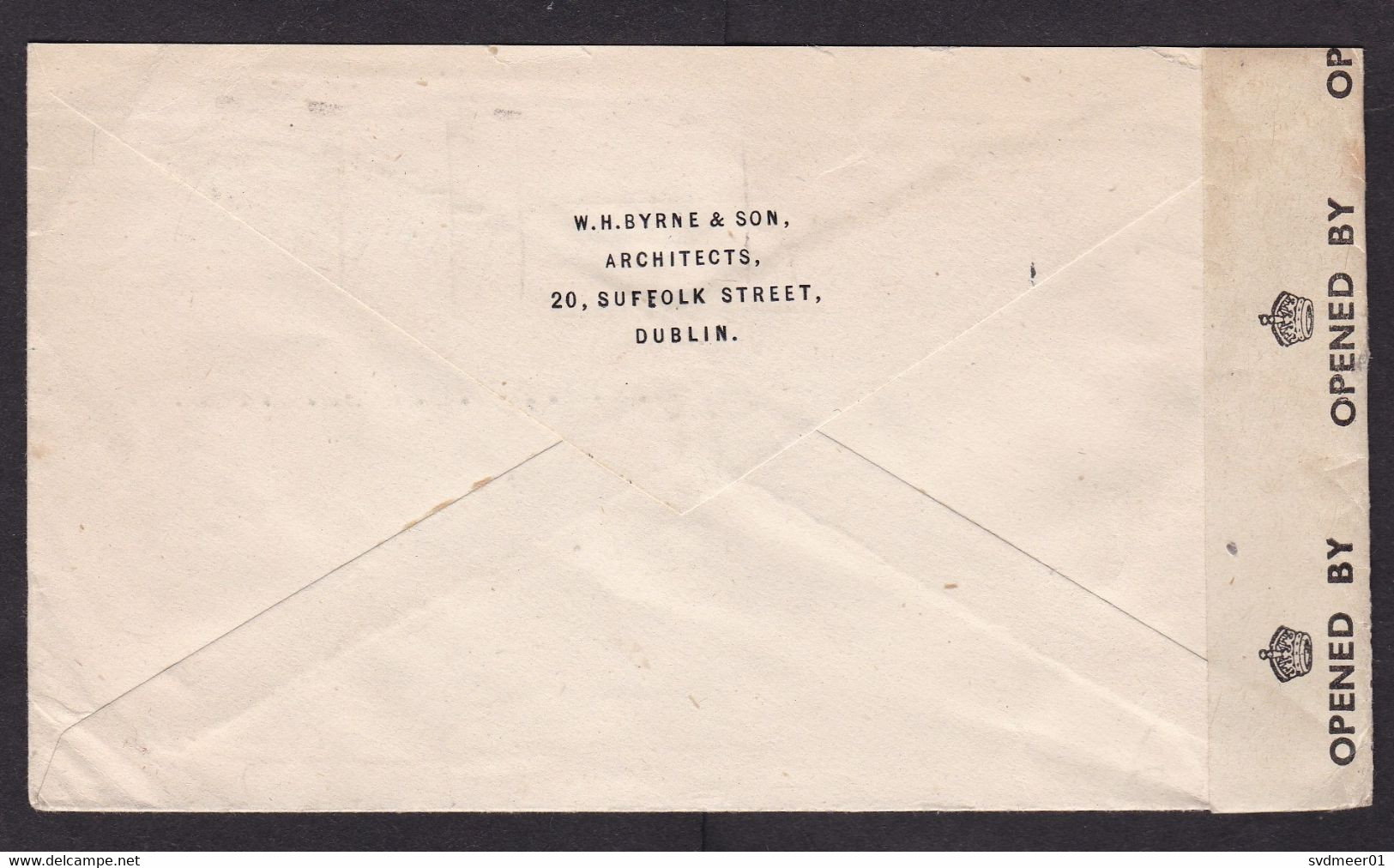 Ireland: Cover To UK, 1944, 1 Stamp, Rowan Hamilton, Censored, Censor Label, World War 2, WW2 (traces Of Use) - Briefe U. Dokumente