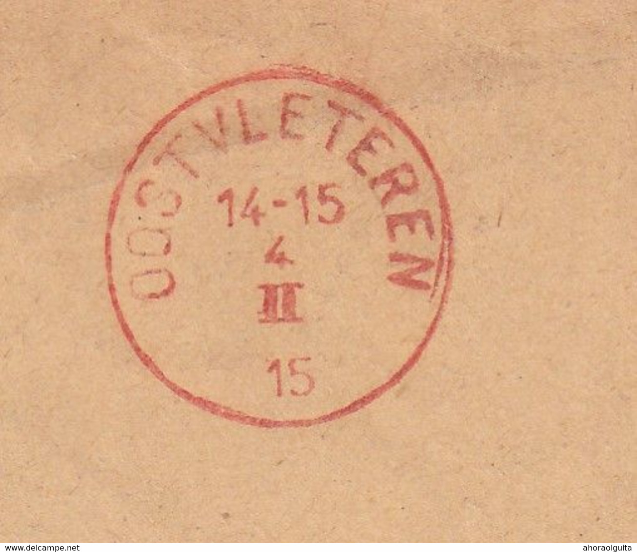 DDAA 529 - Enveloppe TP Croix Rouge ELVERDINGHE En Bleu Vers OOSTVLETEREN 1915 En Rouge - Unbesetzte Zone