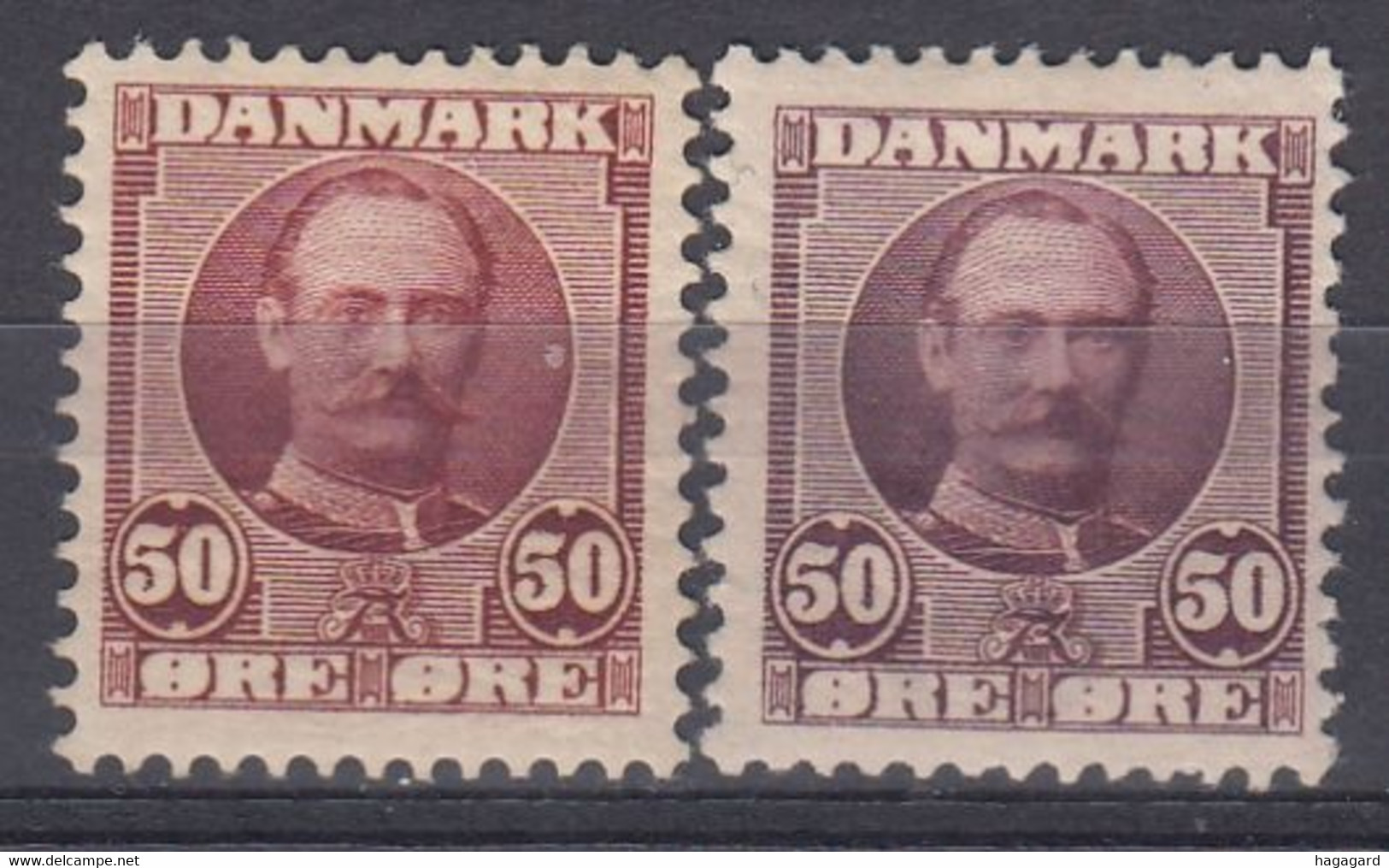 ++M1745. Denmark 1907. Michel 58 In 2 Shades. MH(*) Hinged - Nuevos