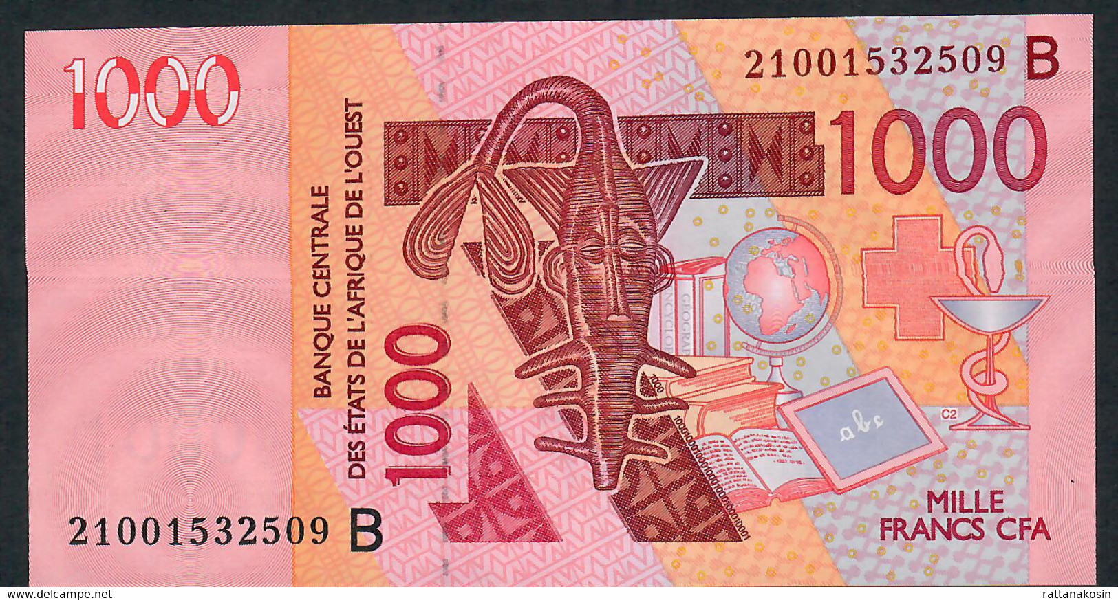 W.A.S. BENIN P215Bu 1000 FRANCS (20)21 2021  Signature 45 UNC. - West-Afrikaanse Staten