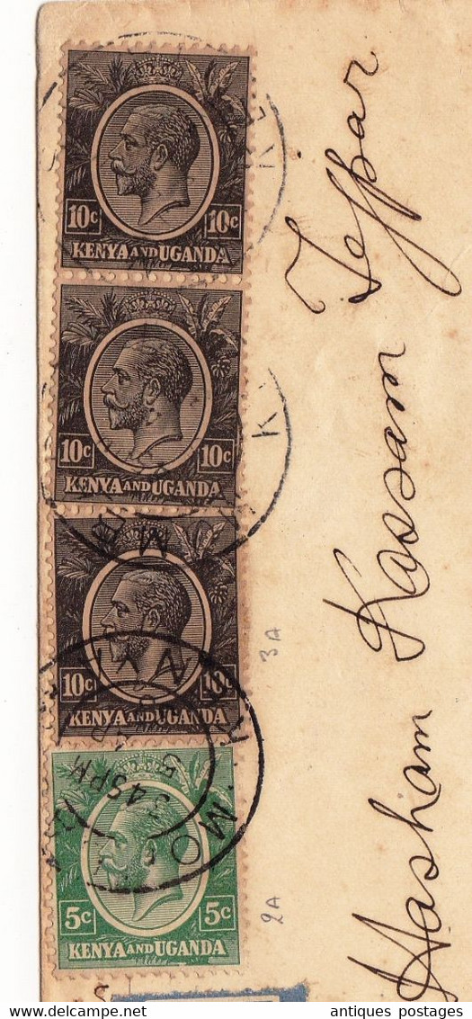 Lettre 1933 Mombasa Kenya Dar Es Salaam Tanzania Air Mail British Colony Africa George V - Kenya & Uganda