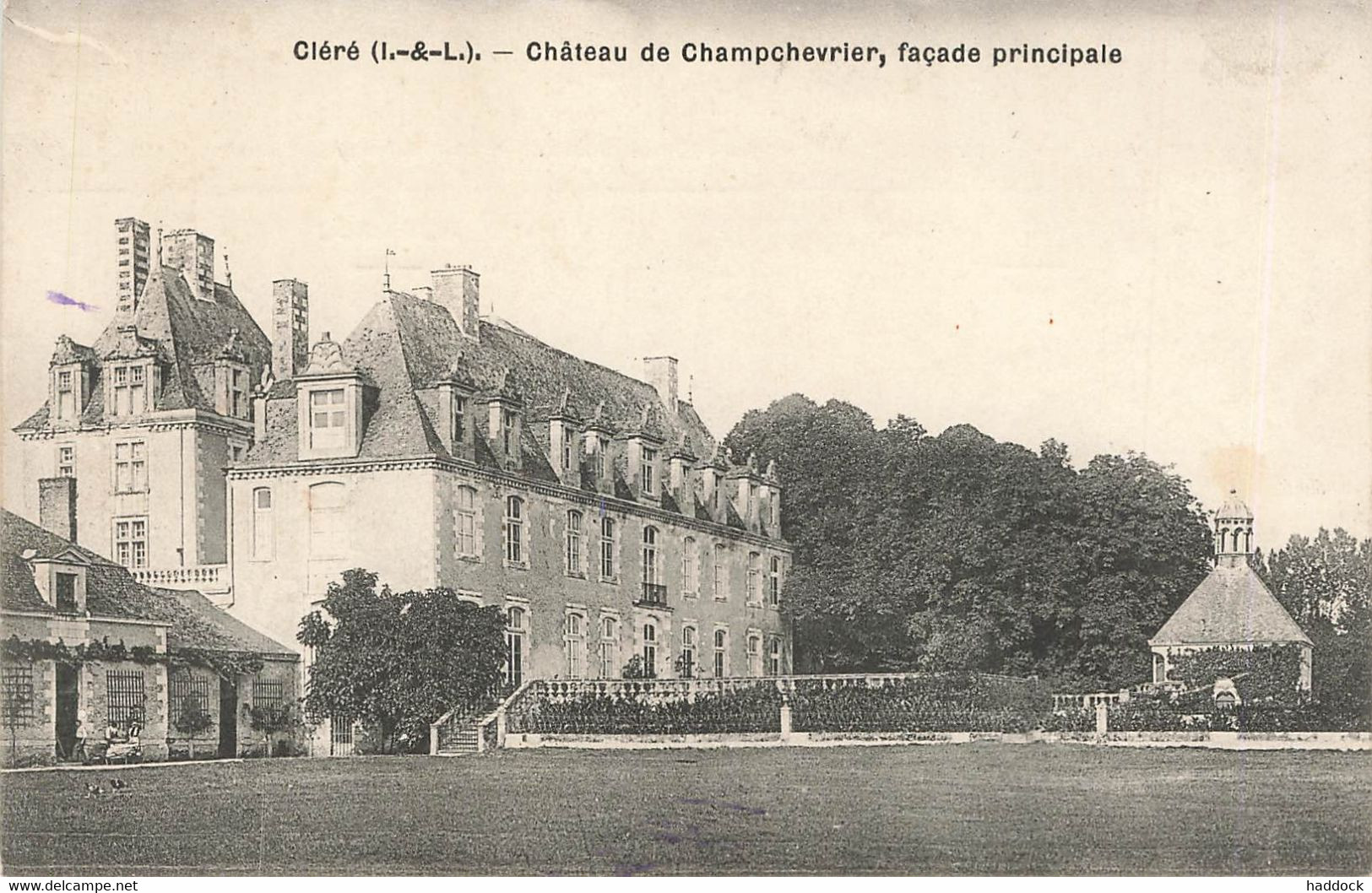 CLERE : CHATEAU DE CHAMPCHEVRIER FACADE PRINCIPALE - Cléré-les-Pins