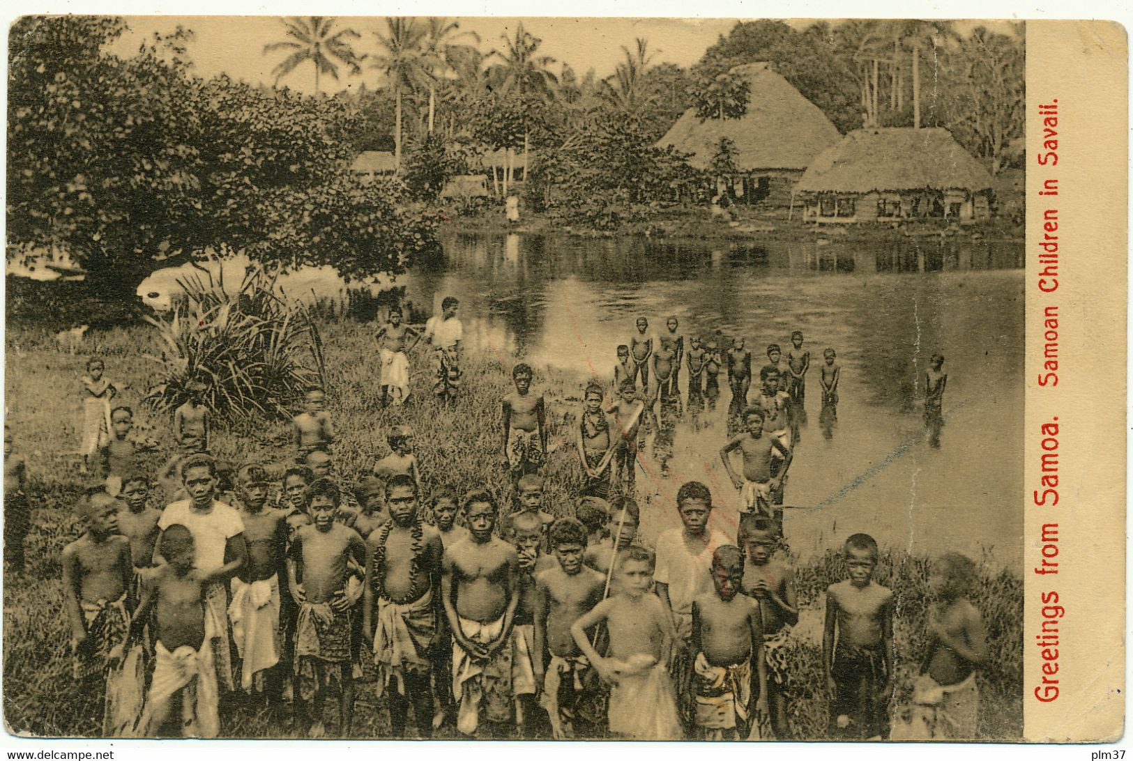 SAMOA - Samoan Children In Savaii  - Carte En L'état, Pli - Samoa