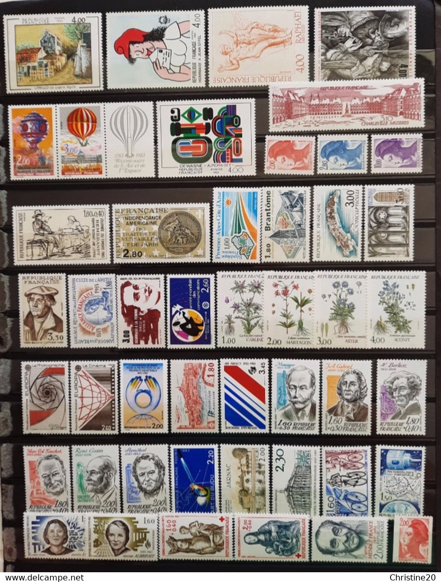 FRANCE 1983 Année Complete 47 Timbres **TB Faciale 18,88€ Cote 64€ - 1980-1989