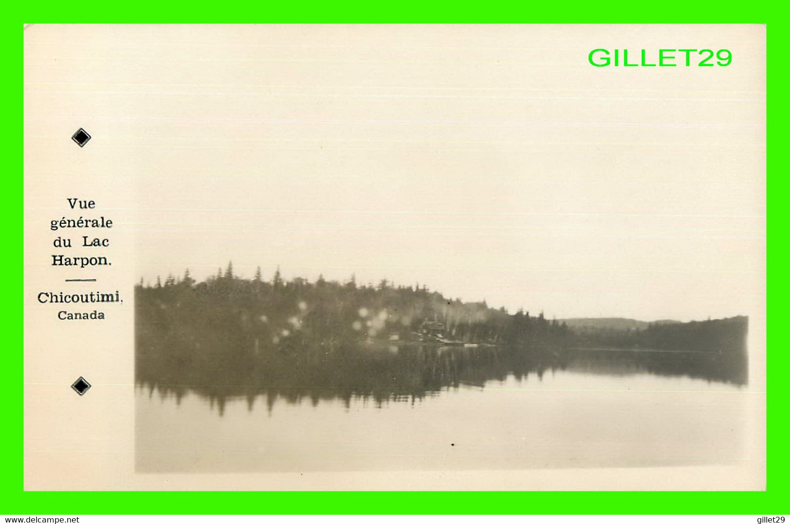 CHICOUTIMI, QUÉBEC - VUE GÉNÉRALE DU LAC HARPON - CARTE PHOTO - - Chicoutimi