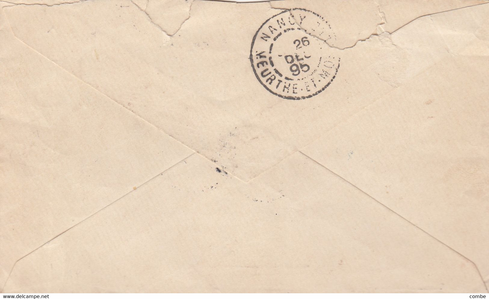 LETTRE. 27 NOV 1895. HONG-KONG. 5c. POUR LA FRANCE NANCY. LIGNE N  PAQ.FR.N° 1 - Briefe U. Dokumente