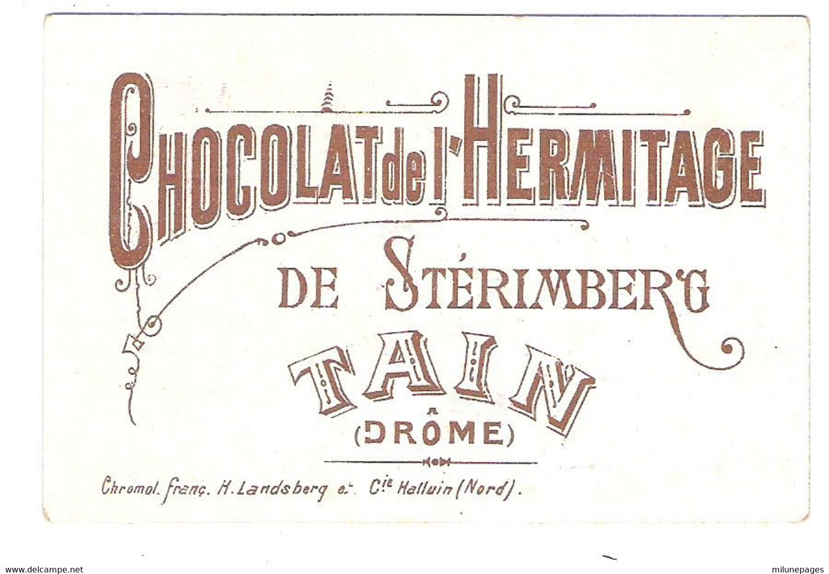 Joli Chromo Du Chocolat De L'Hermitage De Stérimberg à Tain Drôme Jeux D'enfants Fable Et Poupée - Andere & Zonder Classificatie