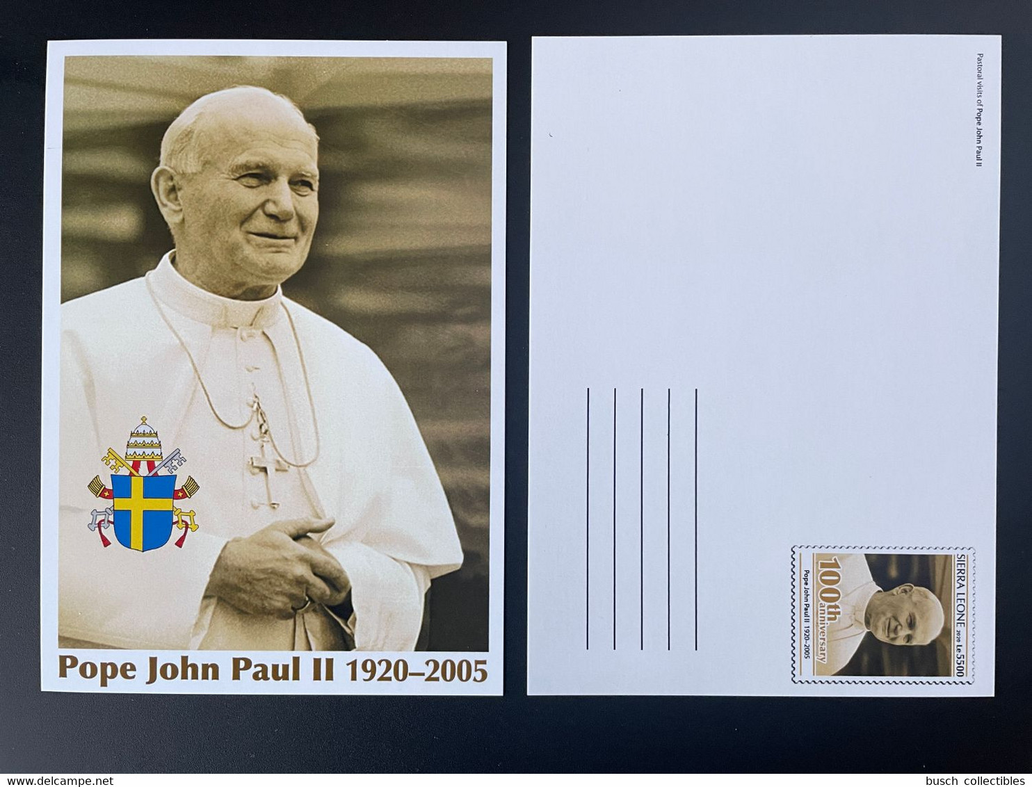 Sierra Leone 2020 Mi. ? Stationery Entier Ganzsache Pape Pope Papst John Jean Johannes Paul II Pastoral Visits - Pausen