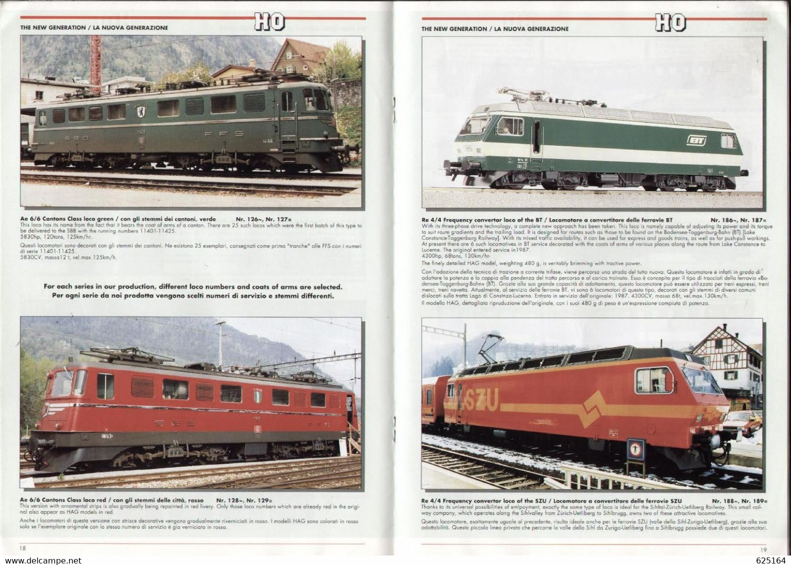 Catalogue HAG 1992 Model Trains Modelli Ferroviari Swiss Made HO 1/87 N 1/160 - En Anglais Et Italien - Anglais