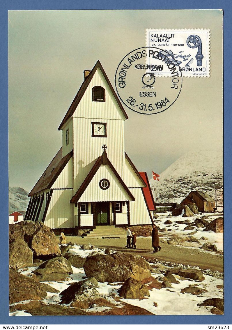 Grönland / Kalaallit Nunaat 1982  Mi.Nr.139 , The Church Nanortalik - Maximum Card - Grönlands Postkontor 26.-31.5.1984 - Maximumkaarten