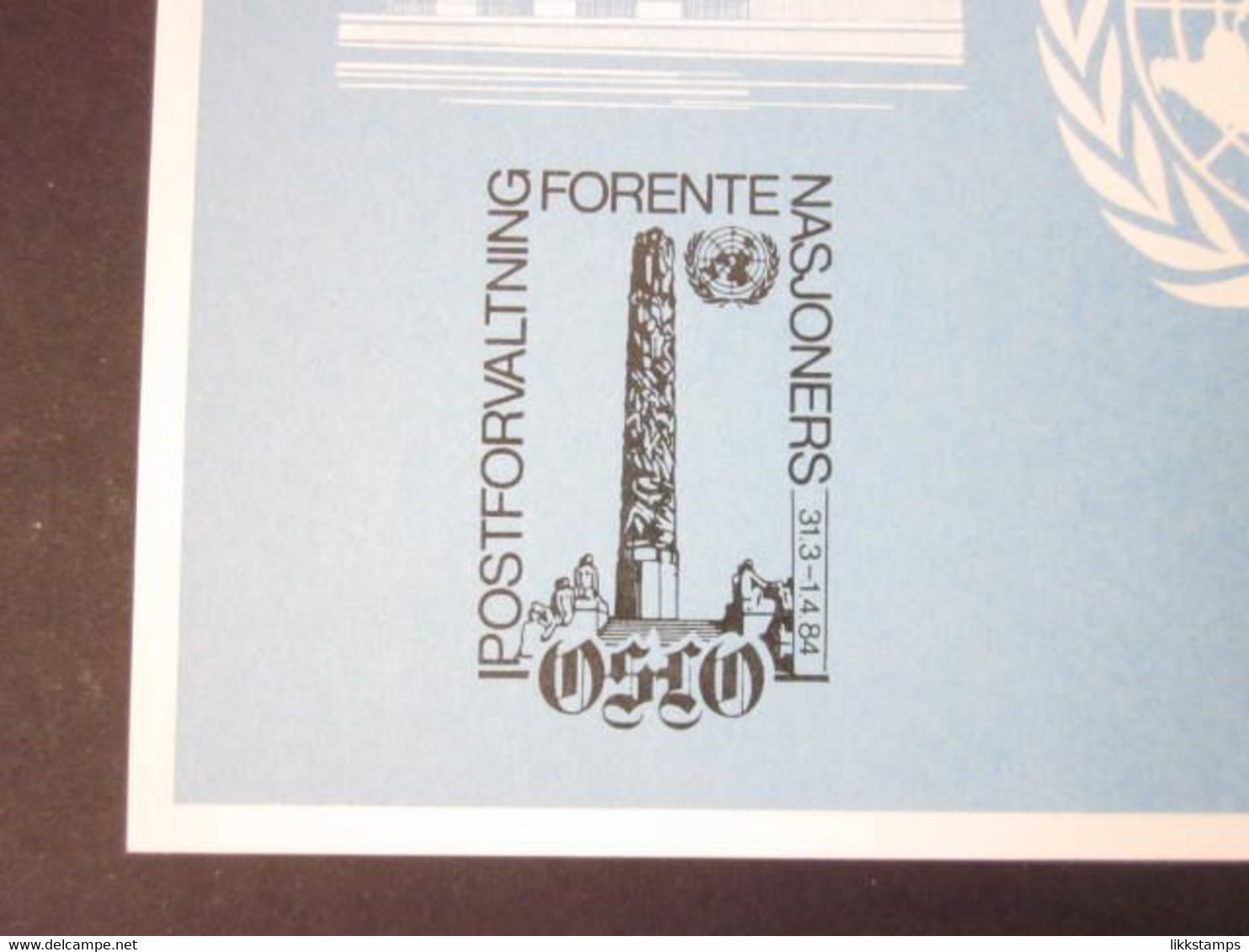 A RARE OSLO 1984 EXHIBITION SOUVENIR CARD WITH FIRST DAY OF EVENT CANCELLATION. ( 02289 ) - Covers & Documents