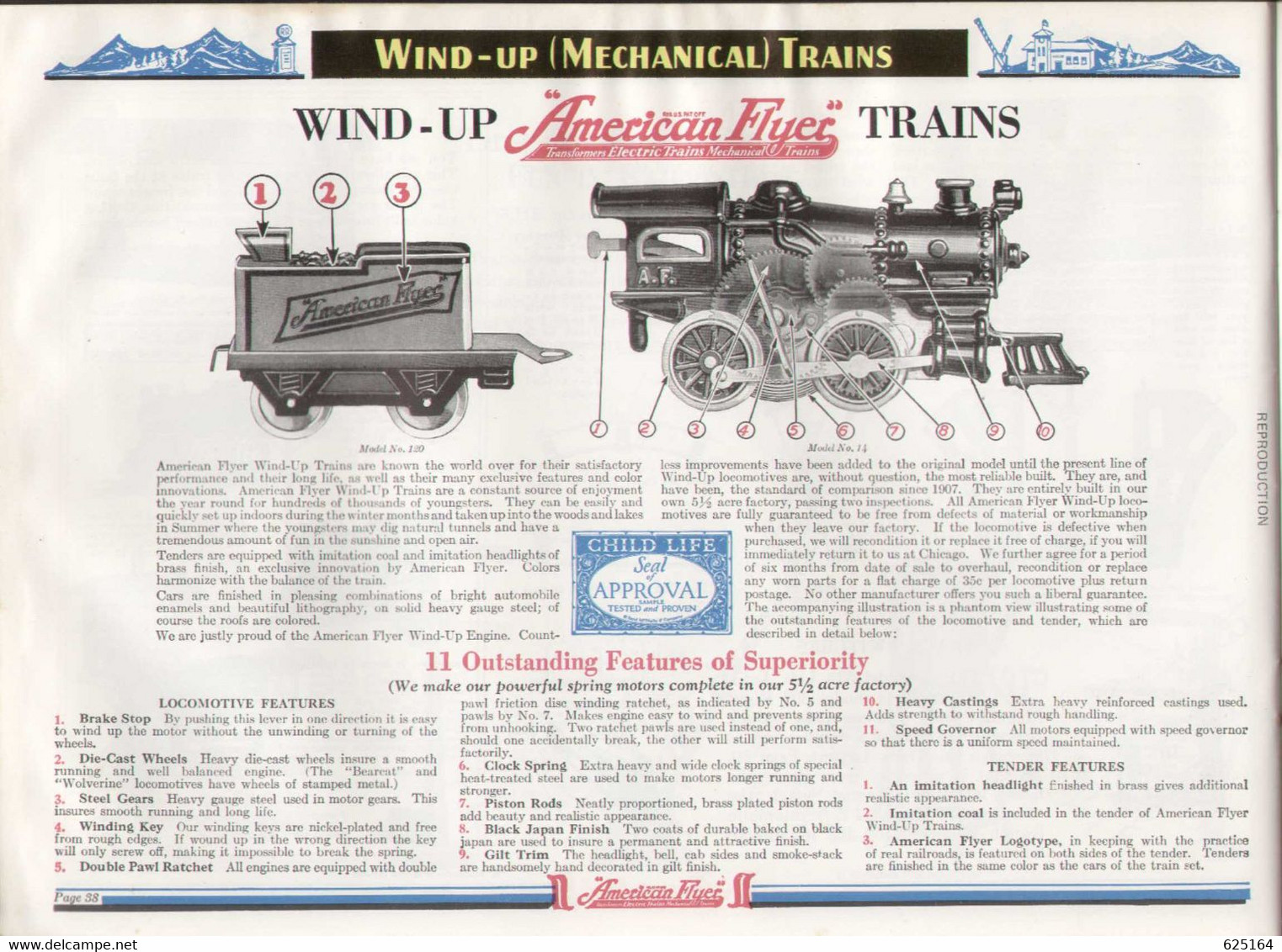 Catalogue AMERICAN FLYER 1927 Electrical & Wind-Up Trains Airplanes REPRINT 1977 - Inglese