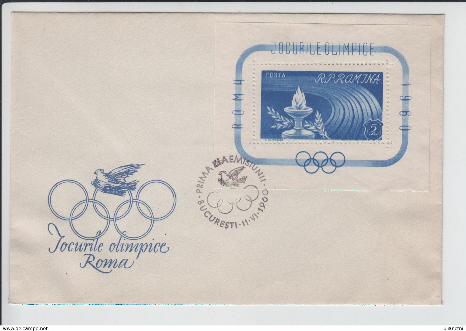 2x Brief Set 1960 Rumänien - "Jocurile Olimpice Roma" - Olympische Spiele 1960 - Covers & Documents