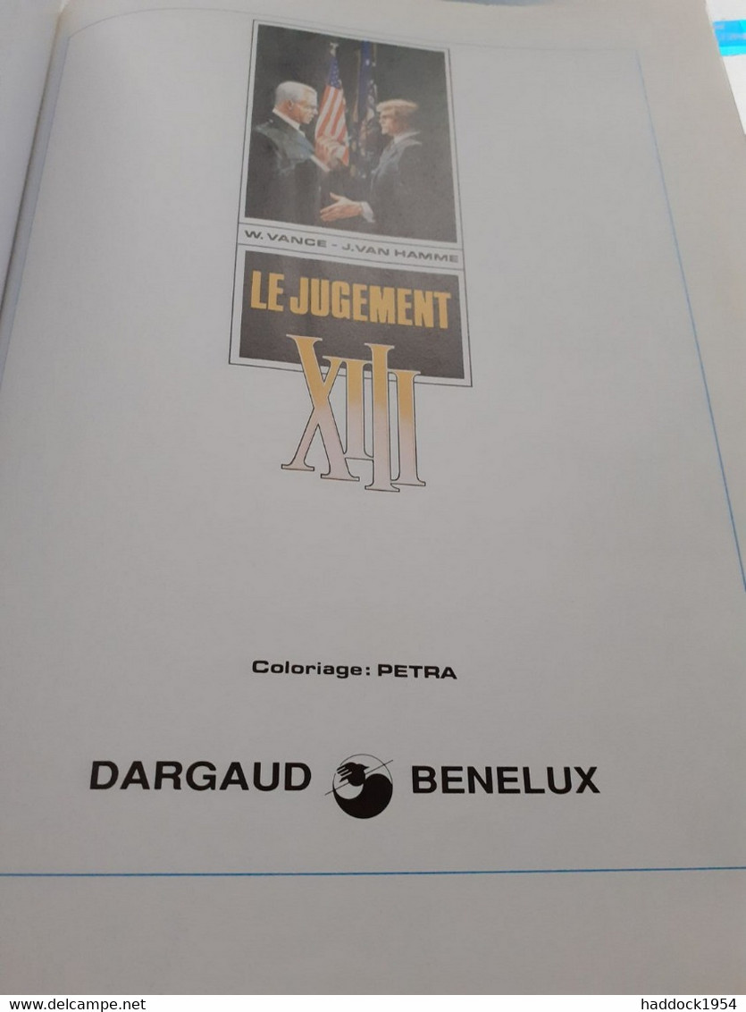 Le Jugement XIII WILLIAM VANCE JEAN VAN HAMME Dargaud 1997 - XIII