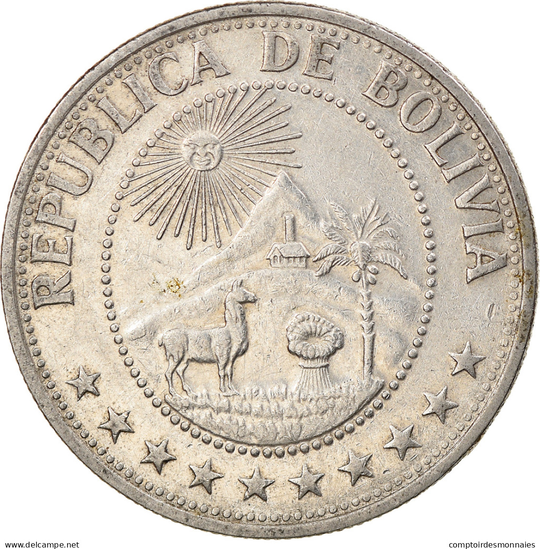 Monnaie, Bolivie, Peso Boliviano, 1978, TTB, Nickel Clad Steel, KM:192 - Bolivie