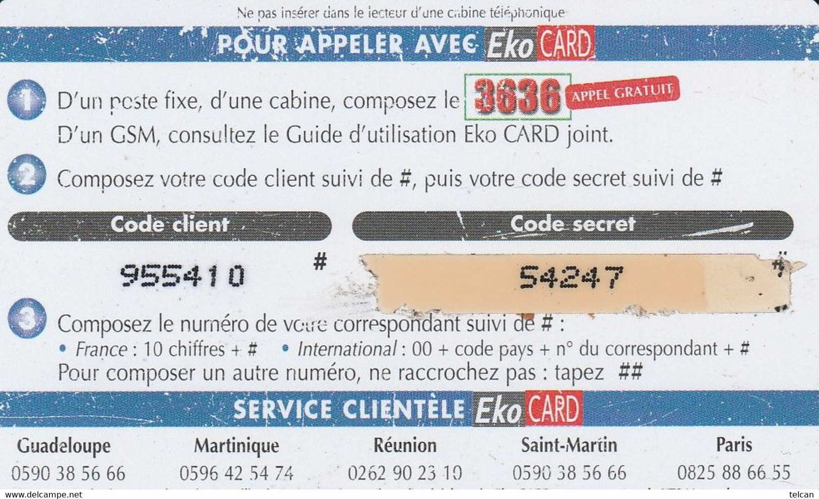 EKO CARD     Bouée 50f 2 Scans - Antillen (Frans)