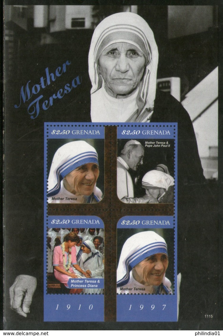 Grenada 2011 Mother Teresa Of India Nobel Prize Winner Sc 3818 Sheetlet MNH # 6332 - Madre Teresa