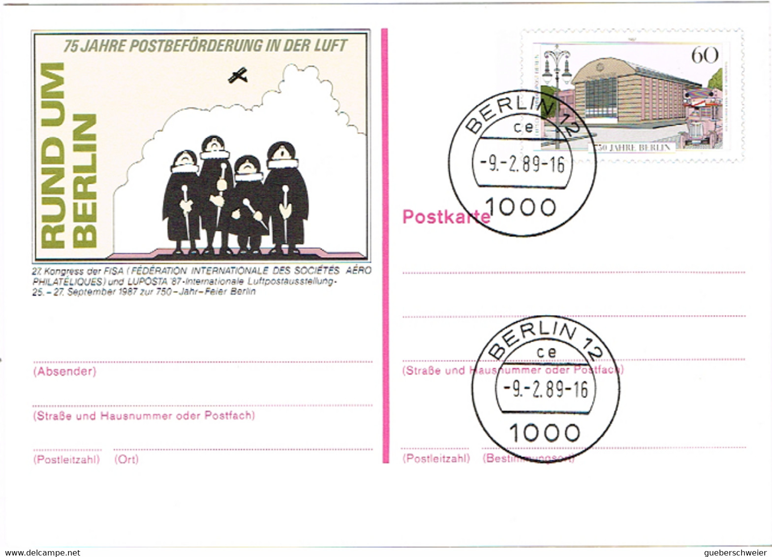 L-ALL-264 - ALLEMAGNE BERLIN Entier Postal Illustré Autour De Berlin Obl. - Privatpostkarten - Gebraucht