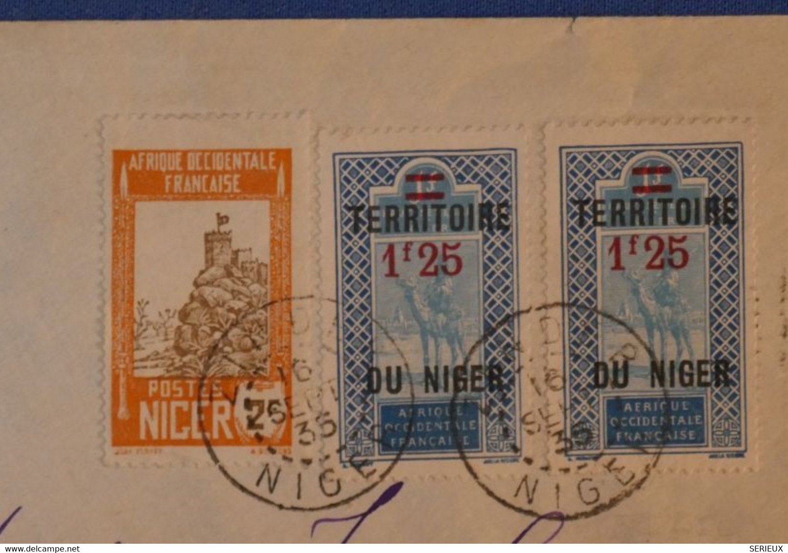 G15 NIGER BELLE LETTRE 1935 ZINDER POUR BOURGOIN FRANCE+ SURCHARGES+ AFRANCHISSEMENT PLAISANT - Brieven En Documenten