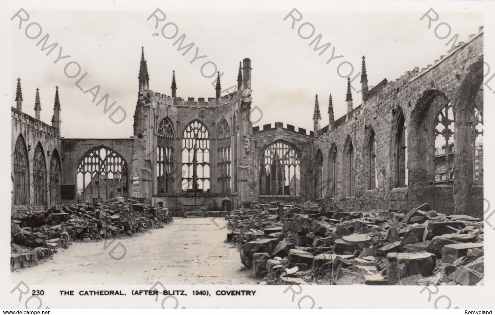 CARTOLINA  COVENTRY,WARWICKSHIRE,INGHITERRA,REGNO UNITO,THE CATHEDRAL (AFTER BLITZ 1940 ),NON VIAGGIATA - Coventry