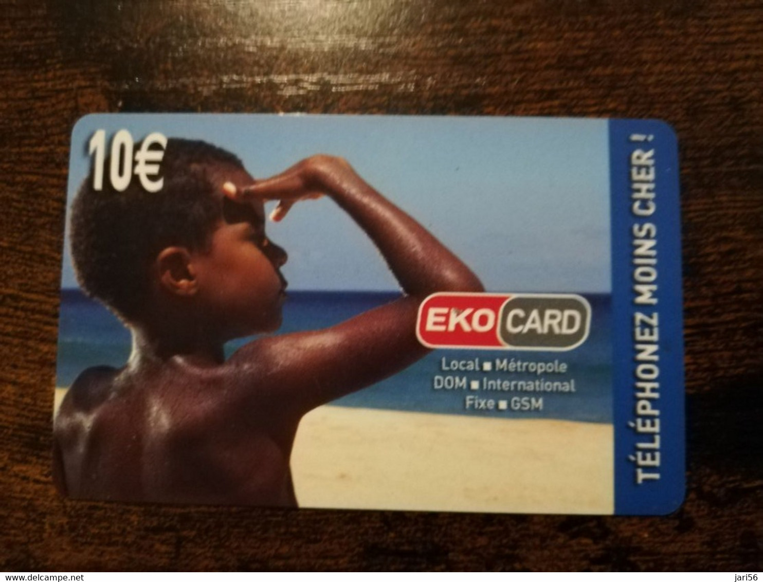 ST MARTIN ECO CARD  €10,- Local Metropole Boy On Beach /  BLEU BACKSIDE   ** 6325 ** - Antillen (Französische)