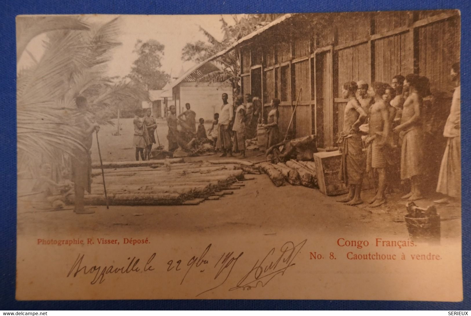 B 133 CONGO FRANCAIS BELLE CARTE 1907 BRAZZAVILLE POUR LE HAVRE + AFFRANCH. INTERESSANT - Brieven En Documenten