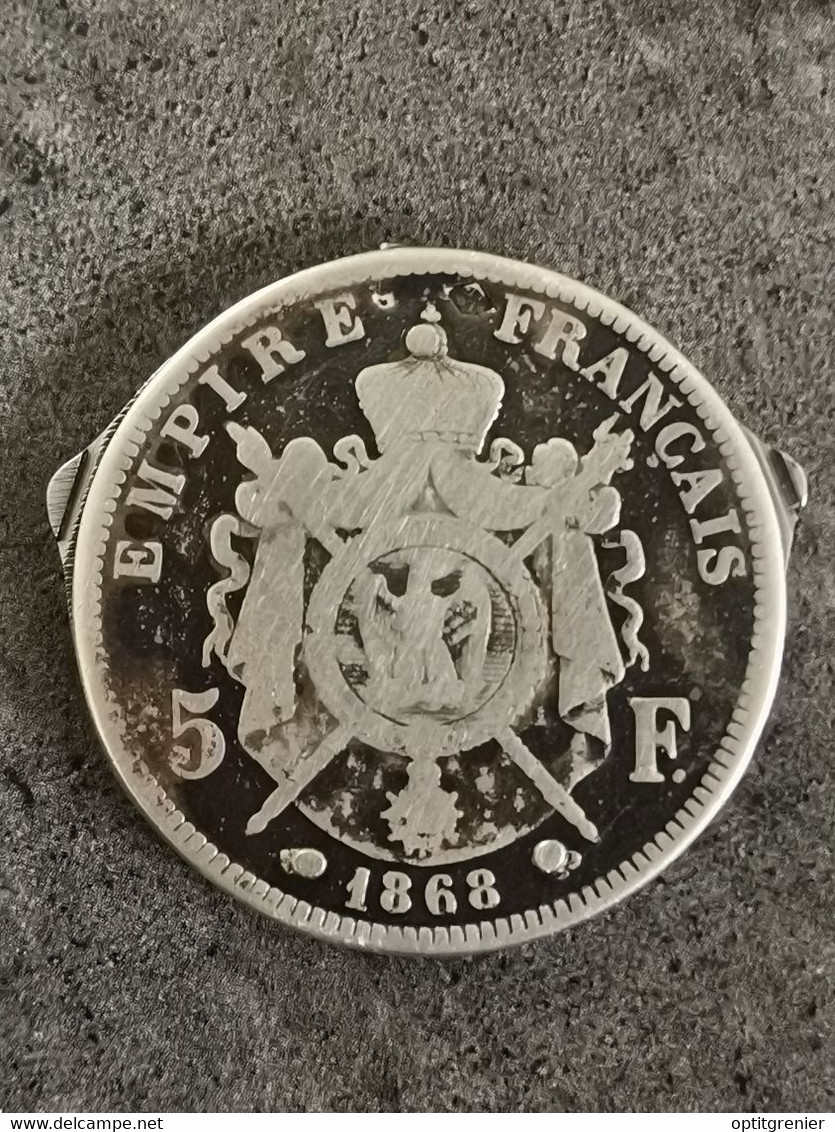 ONGLIER MANUCURE ELOI PERNET DANS 5 FRANCS NAPOLEON 1868 BB ARGENT  / FRANCE / SILVER - 5 Francs