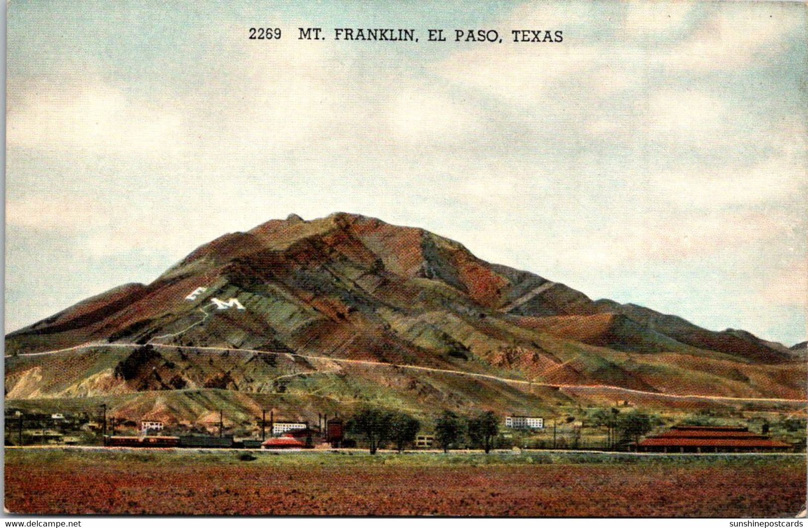 Texas El Paso Mount Franklin Curteich - El Paso