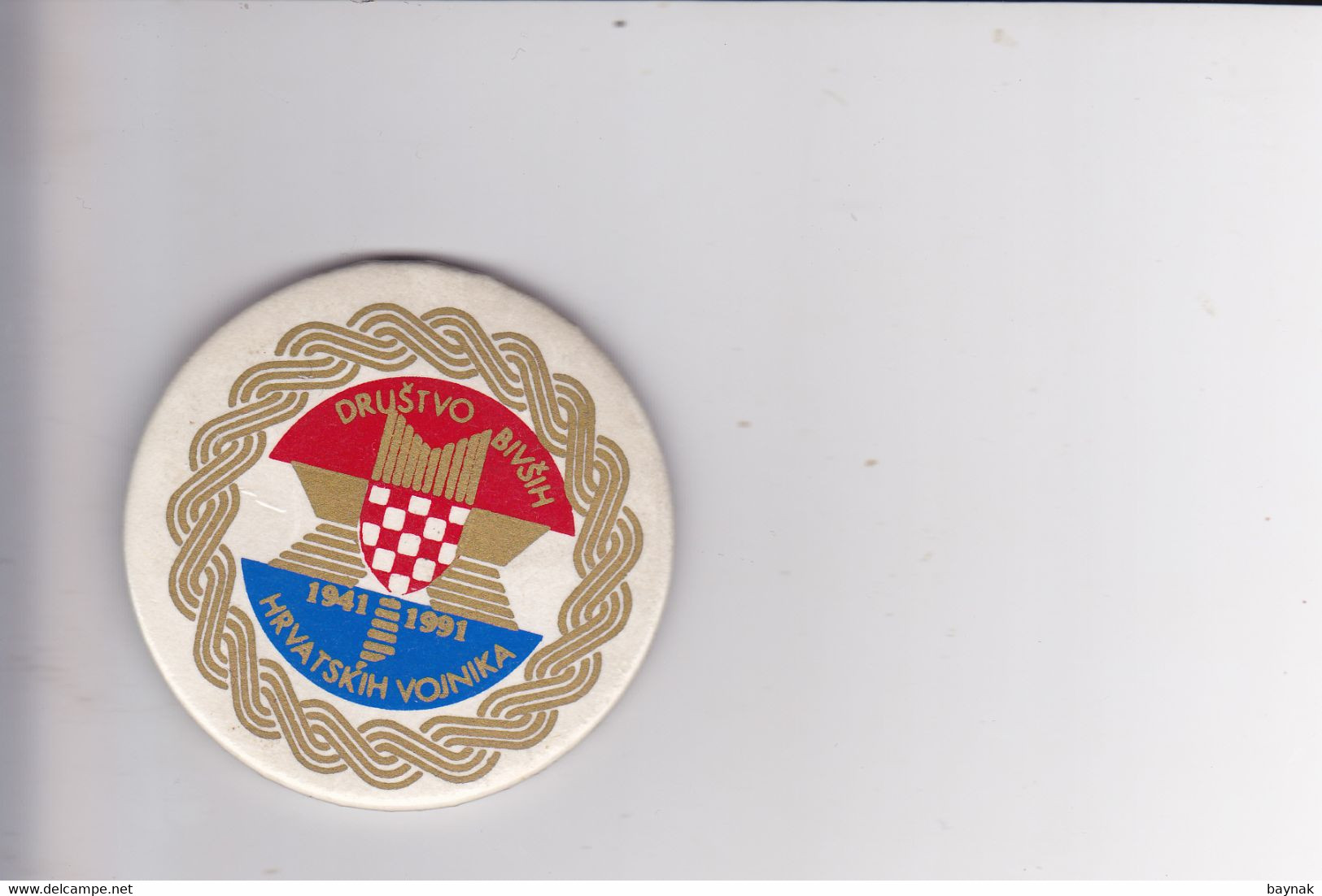 CROATIA  - CRO ARMY BADGE  -  65 Mm  - 1941 - 1991  -  DRUSTVO BIVSIH HRVATSKIH VOJNIKA ( WW2  -  DOMOBRAN & USTASCHA - Other & Unclassified